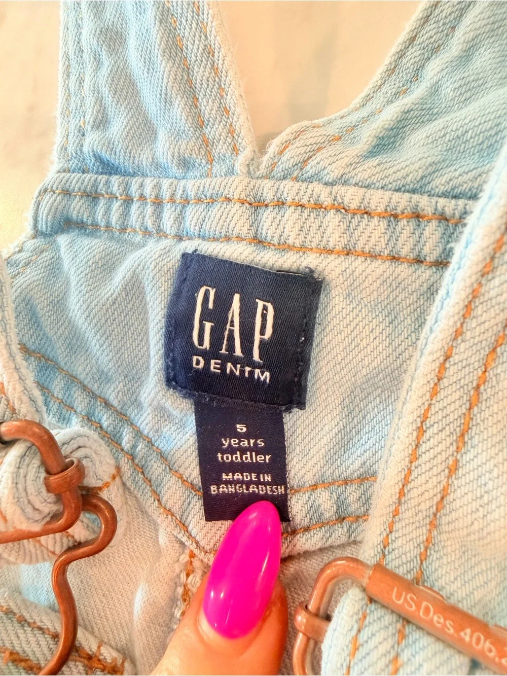Gap Light Blue Denim Pinafore Jumper Dress for Kids - Classic Button Front